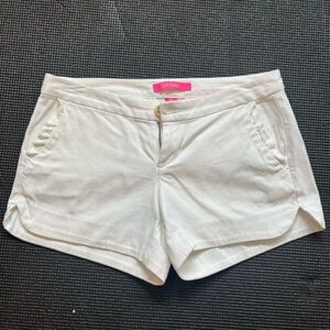 Lilly Pulitzer White Adie Shorts with Ruffle Pockets Sz 0
